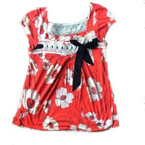 Anthropologie Ric Rac pretty flower shirt